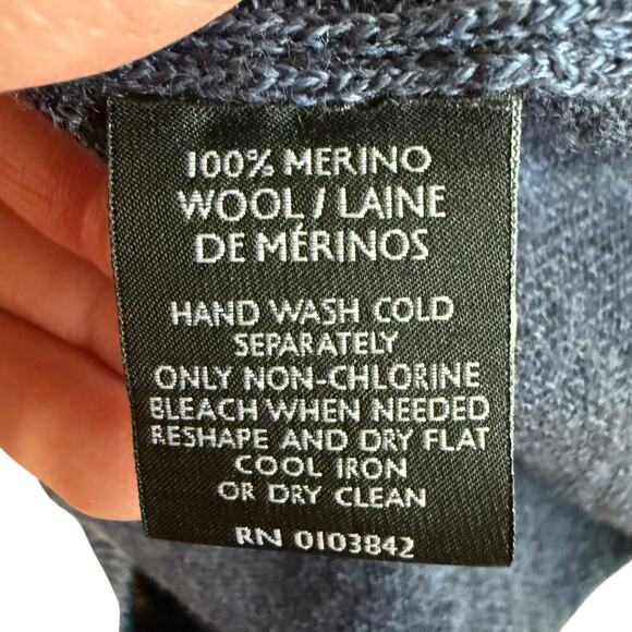 Toscano Firenze Marino Wool Blue Sweater Italy Preppy Prep Light Academia Nerd - Picture 5 of 7
